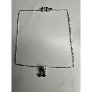 Coach Signature C Slider Bracelet Silver Tone Adjustable Bolo Chain Logo Charm